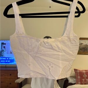 Meshki Ivory Lace Detail Top